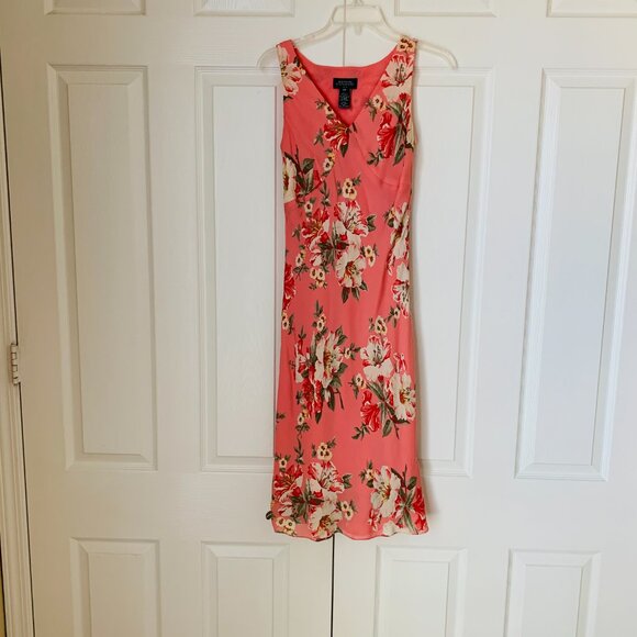 SILK MIDI DRESS Lined Sleeveless JONES NY SIGNATURE PETITE Sz 6 P - Picture 14 of 14